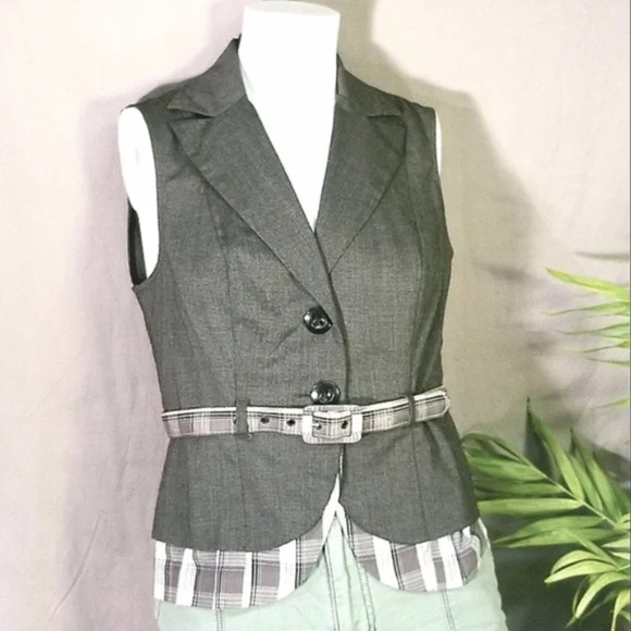 3/$25 Love Tease Belted Sleeveless Layered Top - Picture 1 of 7